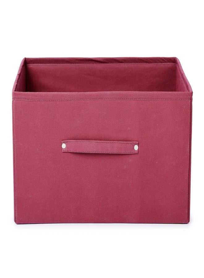 SHREY CREATION Foldable Clothes Storage Box – Large Capacity Fabric Organizer for Wardrobe, Closet Under Bed | Non Woven Storage Bins Basket with Handles for Clothes, Toys (Mehroon, Pack Of 1) - Image 2