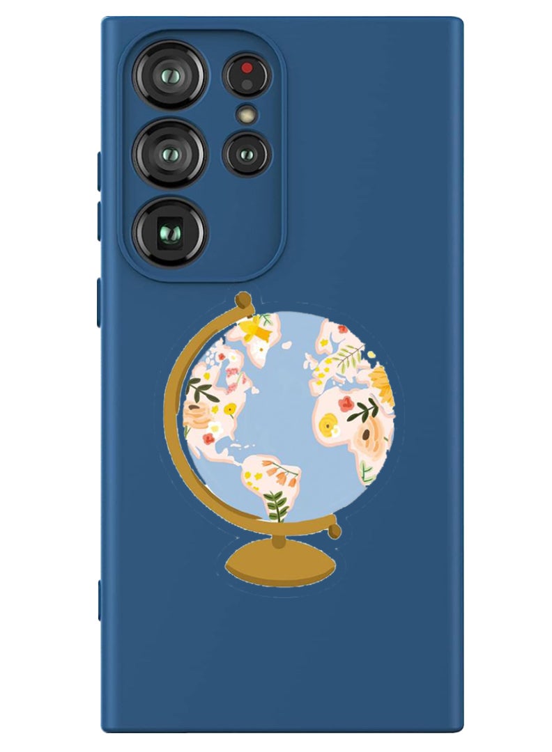 Theodor Protective Slim Fit Case Liquid Silicone Cover with Full Body Protection Anti-Scratch Shockproof Case For Samsung Galaxy S24 Ultra (Blue) - Globe - Image 1