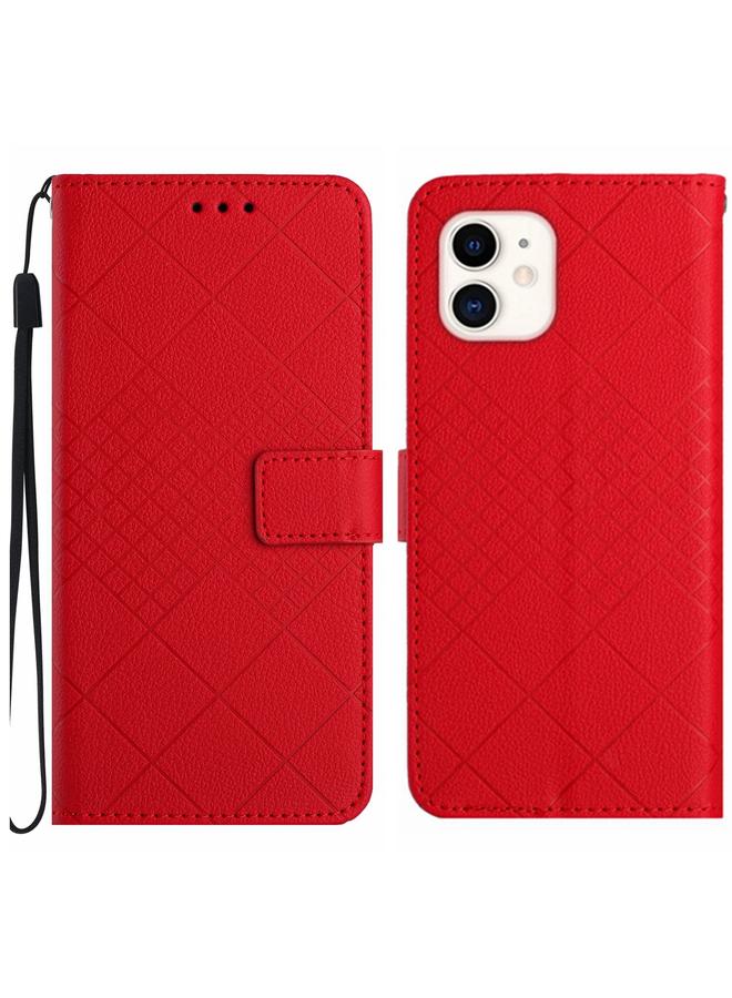 اس-توب جراب هاتف iPhone 11 مصنوع من الجلد بتصميم شبكي معيني - Image 1