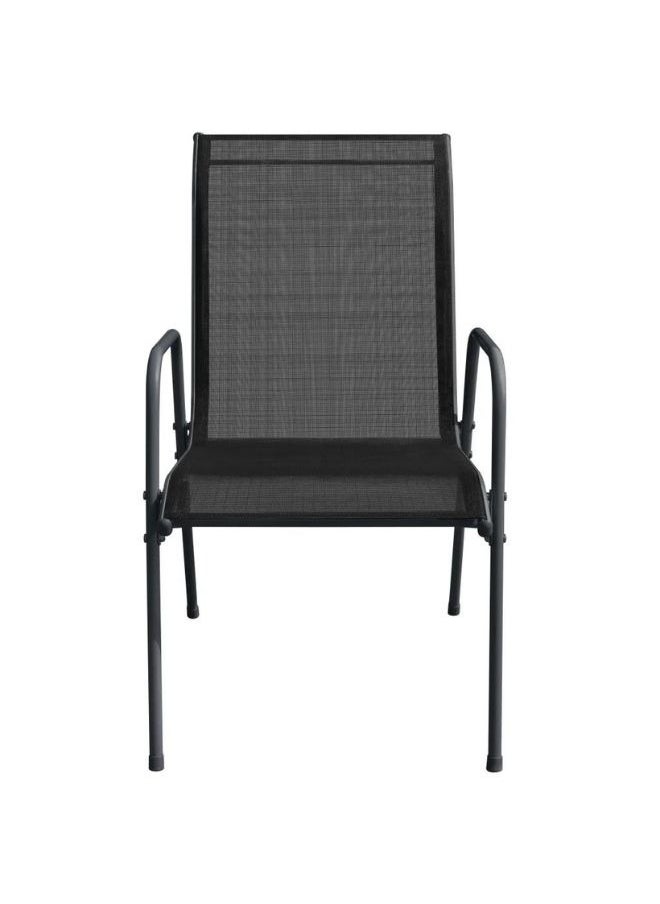 vidaxl vidaXL Garden Chairs 6 pcs Steel and Textilene Black  - Image 2