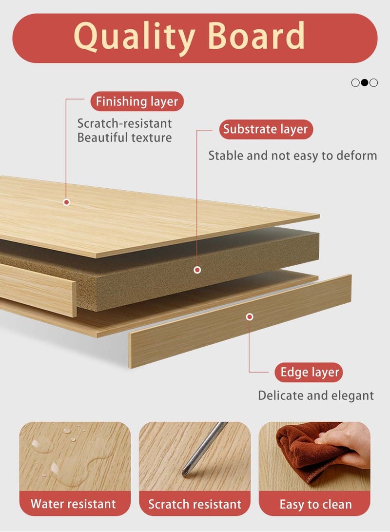 EqiEch Coffee Cabinet Large Capacity Coffee Table Modern Minimalist Style Home Coffee Corner Suitable For Living Room Or Office Storage Cabinet Oak 120x82x30cm - Image 3