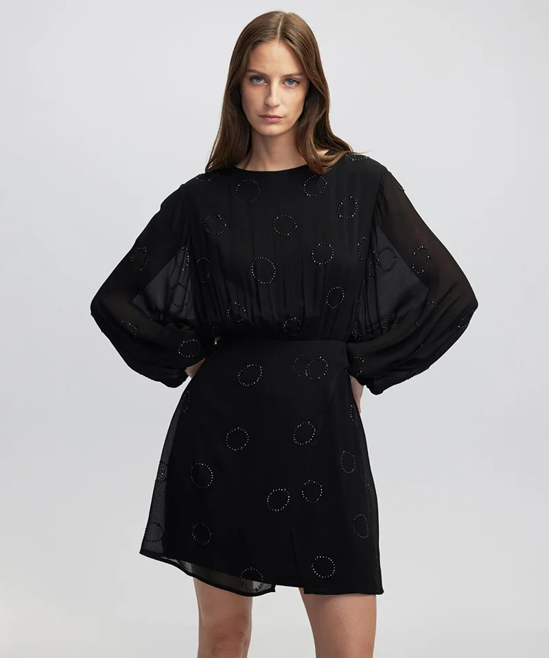 ابيكول Rhinestone Chiffon Dress