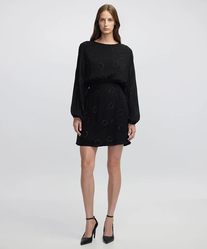 ابيكول Rhinestone Chiffon Dress