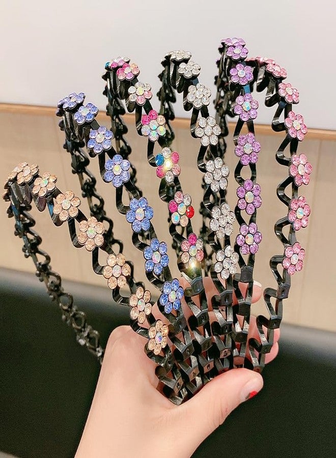 SIMAR ART 1 pcs random Fashion Pearl Non-Slip Rhinestone Hairbands Elastic Flower Women Hair Hoop Bangs Headband,Crystal Flower Headband, Black Hair Band with Multicolored Floral Design, Fashion Hair Accessory for Women - Image 5