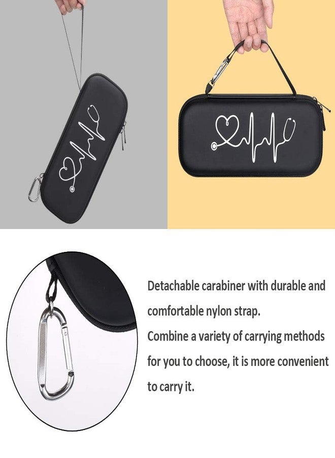 BOVKE Hard Stethoscope Case Compatible With 3M Classic III, Lightweight II S.E, Cardiology IV, MDF Acoustica Deluxe Stethoscopes, Extra Room fit Nurse Accessories Penlight, EMT Medical Scissors, Black - Image 5