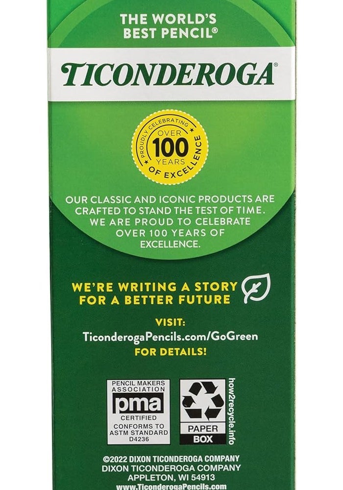 Ticonderoga Pre-Sharpened Wood-Cased Pencils, #2 HB Soft, Yellow, 18 Count - Image 2
