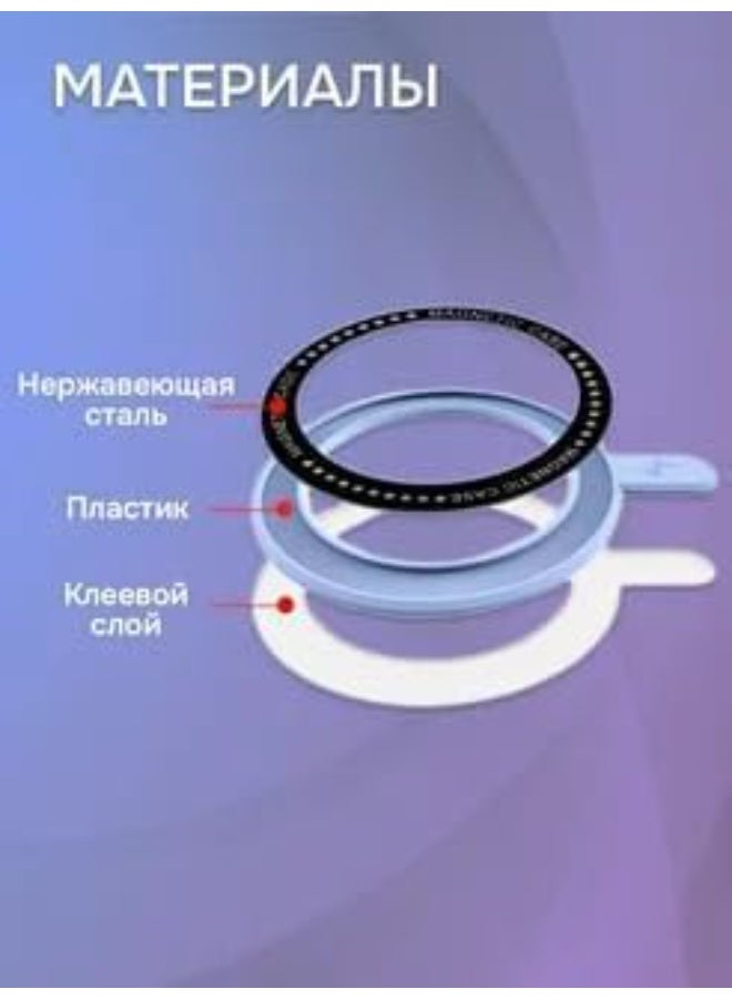 حامل حلقات معدني مغناطيسي - أنيق ومتوافق (فوشيا) - Image 2