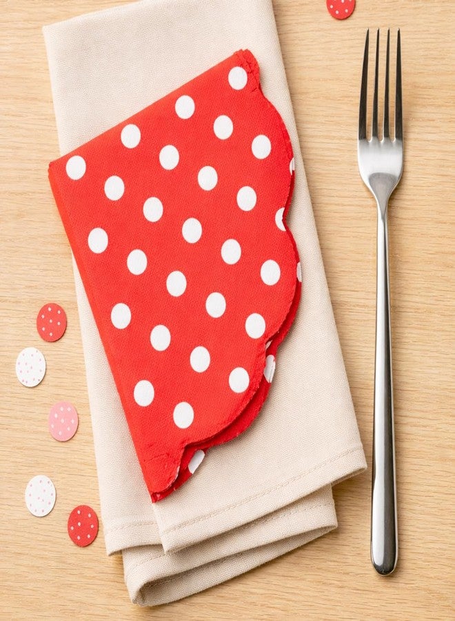 BLLUEX Polka Dot Disposable Tissue Paper, Eco-Friendly, Soft & Absorbent for Birthday Party, Baby Shower & Events, Dining, Snacks & Daily Use (20pcs/ Pack of 1 (Red - Image 3