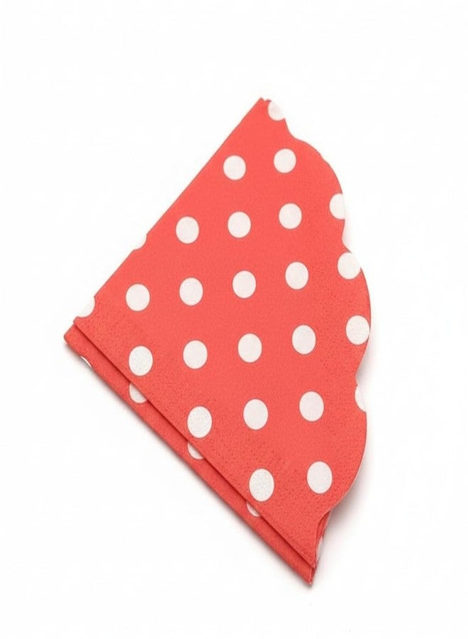 BLLUEX Polka Dot Disposable Tissue Paper, Eco-Friendly, Soft & Absorbent for Birthday Party, Baby Shower & Events, Dining, Snacks & Daily Use (20pcs/ Pack of 1 (Red - Image 1