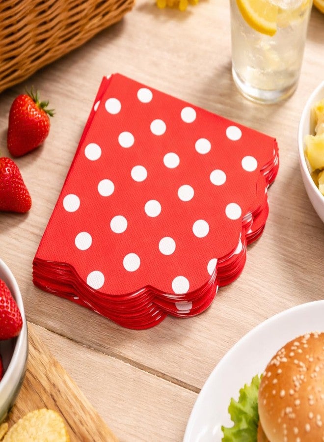 BLLUEX Polka Dot Disposable Tissue Paper, Eco-Friendly, Soft & Absorbent for Birthday Party, Baby Shower & Events, Dining, Snacks & Daily Use (20pcs/ Pack of 1 (Red - Image 4