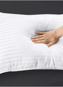 MAXQON 1-Piece Bed Pillow Striped White Hotel Standard Extra Soft Microfiber Anti Allergic&Anti-bacterial,  Size(50x70CM)  - Image 4