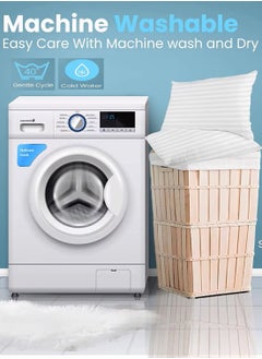 MAXQON 1-Piece Bed Pillow Striped White Hotel Standard Extra Soft Microfiber Anti Allergic&Anti-bacterial,  Size(50x70CM)  - Image 5