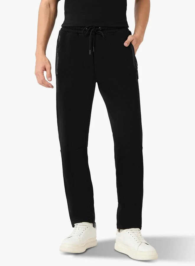 Kappa Track Pants with Drawstring Closure and Zip Pockets