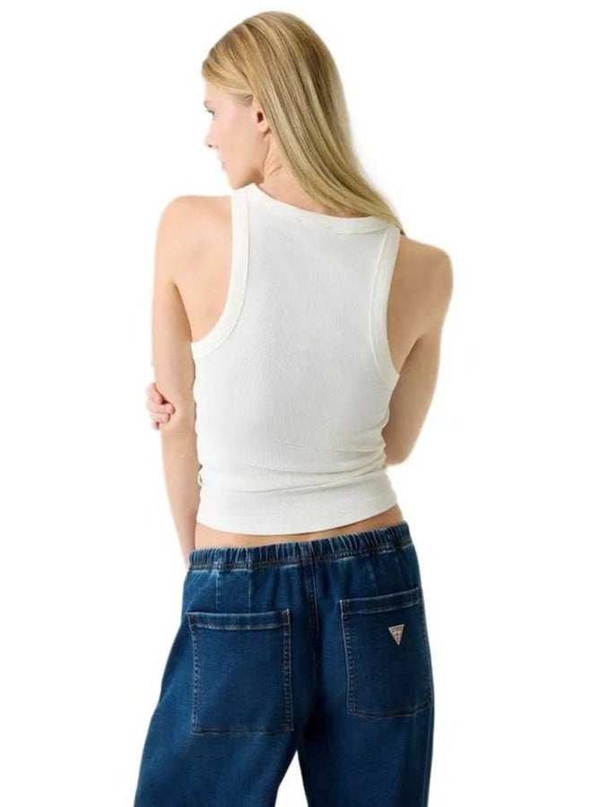 GUESS Sleeveless Patch Halter Tank Top - Image 2