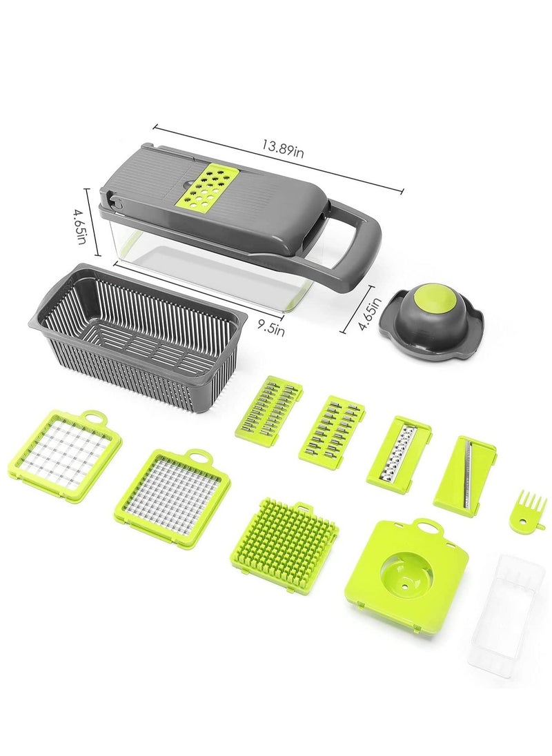 Raxoom Vegetable Chopper - Time-and Labor-Saving Food Chopper - Pro Onion Chopper Vegetable Cutter and Dicers ，12 in 1 Multifunctional Veggie Chopper，Container for Salad Potato Carrot Garlic - Image 5