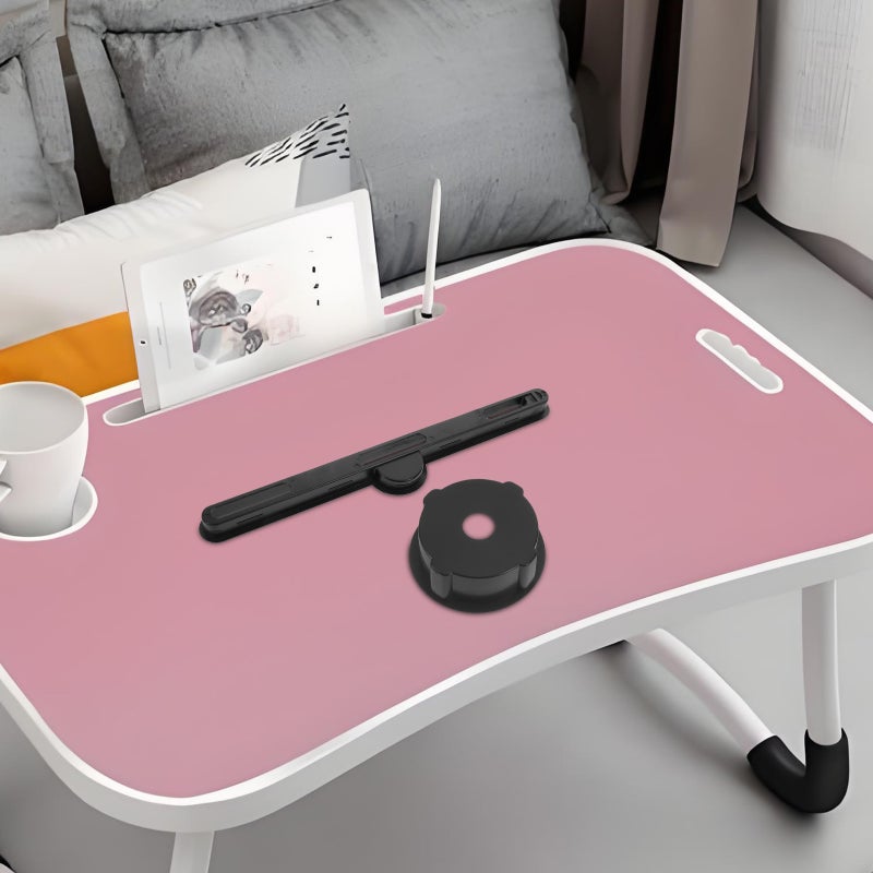 2 Sets Foldable Laptop Table Parts: Cup Holder Insert & Card Slots - Plastic Laptop Desk Accessories - Anti-Spill Drink Holder Attachment & Bed Desk Card Slot for Table - Image 3
