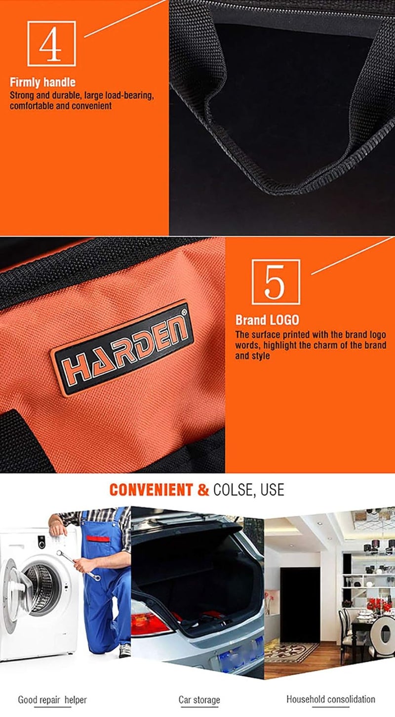 Harden 500mm Professional Tools Set Oxford Bag Double Bottom WearResistant WaterProof Industrial Zipper LoadBearing Handles Durable 520505 - Image 5