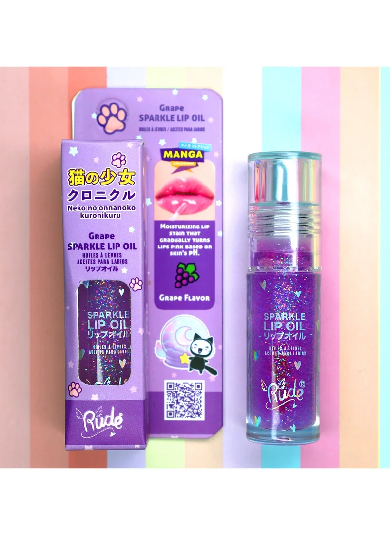 Rude Manga Collection Manga Sparkle Lip Oil - Grape