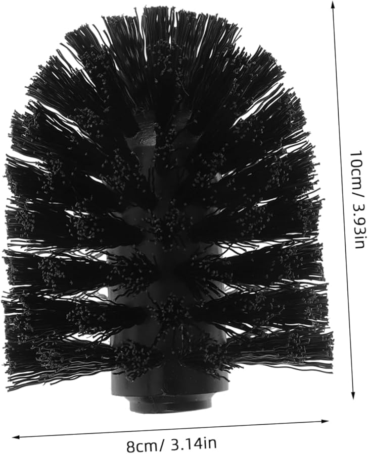 Black Toilet Brush Refill Heads 2 Pack Easy Clean Ball Design Replacement - Image 3