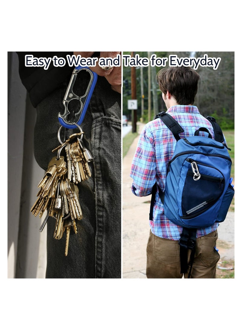 SYOSI 3PCS Men's Car Keychains, Anti-Loss Heavy Duty Metal Key Ring with Double Keyrings, Bottle Opener Keychain, Personalized Waistband Car Keychain for Men and Women  - Image 5