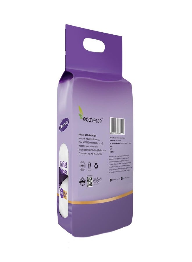 LAVENDER Toilet Paper 6 Rolls X 160 Pulls Pack | Ultra Soft Strong Virgin Fibre Tissue | High Absorbency Hygienic Bathroom Rolls | Daily Personal Care for Home Office Guest Washroom Use - Image 5