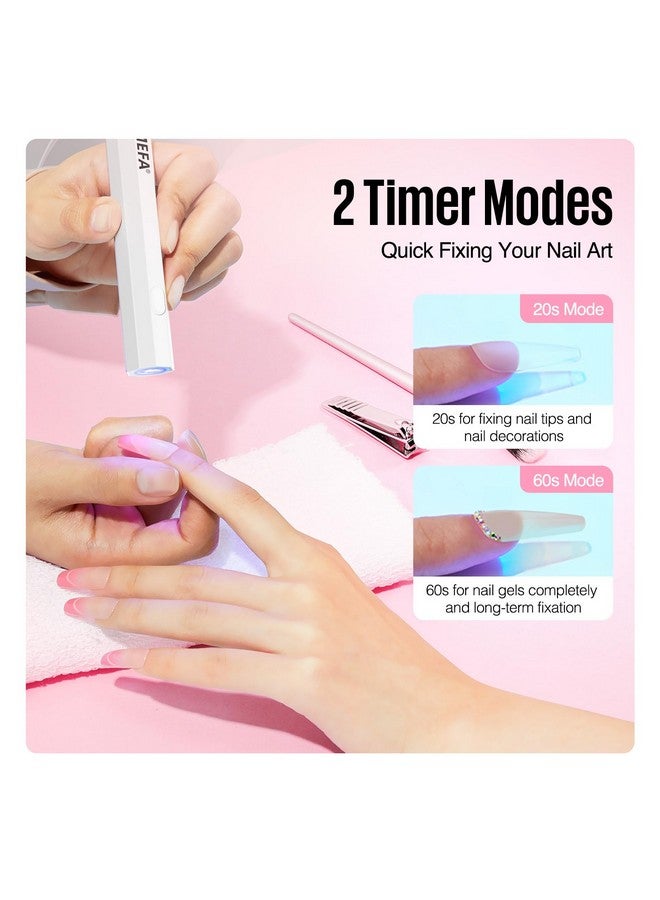 MEFA Handheld Uv Light For Gel Nails, Uv Nail Lamp With 2 Timer Settings, Portable Cordless Rechargeable Usb Nail Light For Gel Nail Polish Gel Nail Stickers And Strips, Led Nail Lamp For Home Diy - Image 4