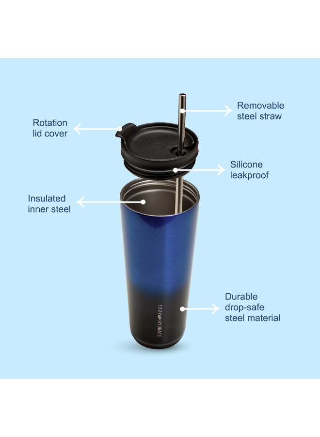 Eazy Kids Insulated Water Bottle Tumbler, 700ml Blue - Image 3