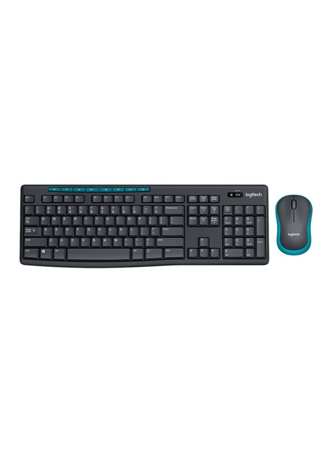 NIBEMINENT Wireless Keyboard With Mouse Set Black/Blue - Image 1