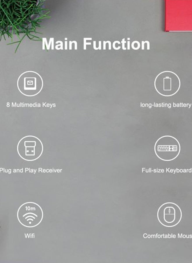 NIBEMINENT Wireless Keyboard With Mouse Set Black/Blue - Image 4