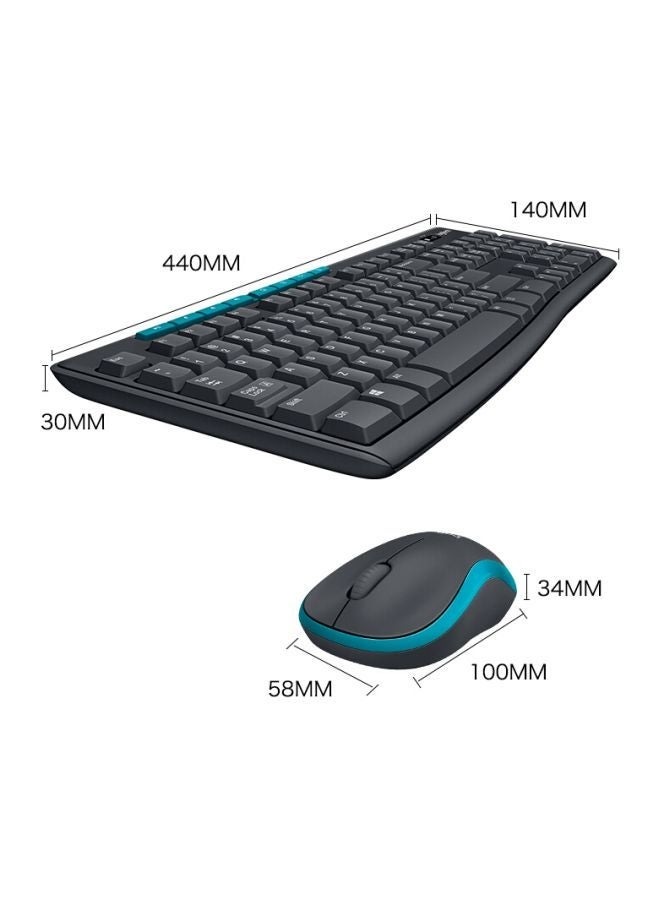 NIBEMINENT Wireless Keyboard With Mouse Set Black/Blue - Image 5