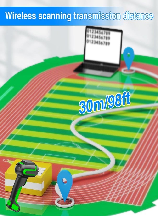 سيمكود ماسح ضوئي لاسلكي ثنائي الأبعاد بتقنية UHF RFID، قارئ باركود صناعي فائق المدى، يدعم قراءة الباركود أحادي وثنائي الأبعاد ورموز QR، بالإضافة إلى قارئ باركود سلكي USB ولاسلكي بتقنية بلوتوث بتردد 2.4 جيجاهرتز، 3 في 1، مناسب للمخزون والعناصر البعيدة وغيرها. - Image 2