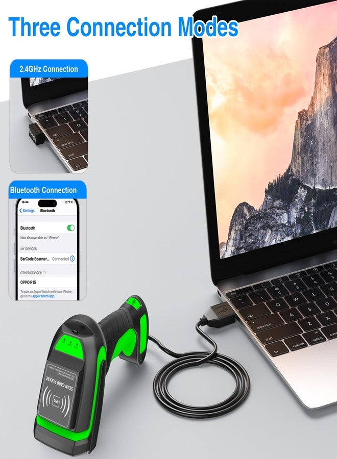 سيمكود ماسح ضوئي لاسلكي ثنائي الأبعاد بتقنية UHF RFID، قارئ باركود صناعي فائق المدى، يدعم قراءة الباركود أحادي وثنائي الأبعاد ورموز QR، بالإضافة إلى قارئ باركود سلكي USB ولاسلكي بتقنية بلوتوث بتردد 2.4 جيجاهرتز، 3 في 1، مناسب للمخزون والعناصر البعيدة وغيرها. - Image 5