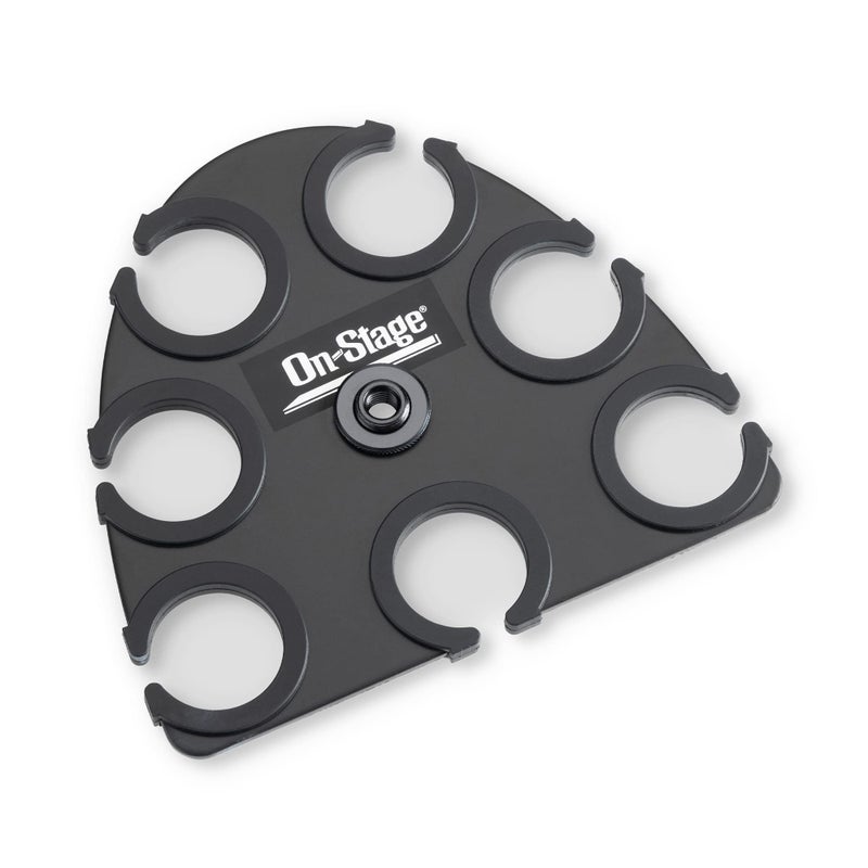 OnStage On-Stage MSA2700 Multi-Mic Holder (Microphone Organizer, Display, Caddy, Supports Handheld, Dynamic, Wired, and Wireless Mics, Aluminum, Silicone Padding, Black) - Image 2