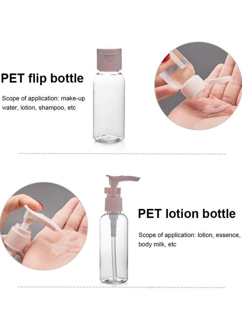 زجاجات السفر لمستحضرات التجميل، زجاجات السفر، 11 قطعة مانعة للتسرب مجموعة زجاجات سفر تجارية قابلة لإعادة التعبئة، إكسسوارات سفر قابلة للضغط لغسول الشامبو والبلسم والبلسم - Image 4