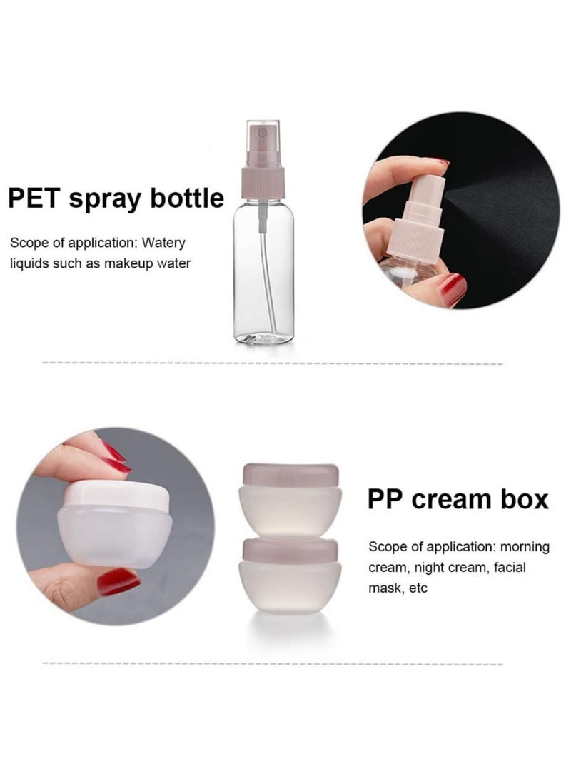 زجاجات السفر لمستحضرات التجميل، زجاجات السفر، 11 قطعة مانعة للتسرب مجموعة زجاجات سفر تجارية قابلة لإعادة التعبئة، إكسسوارات سفر قابلة للضغط لغسول الشامبو والبلسم والبلسم - Image 5