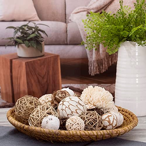 ANDALUCA Large Decorative Balls Bowl Filler Decor Orbs White & Cream (Natural White) - Image 4