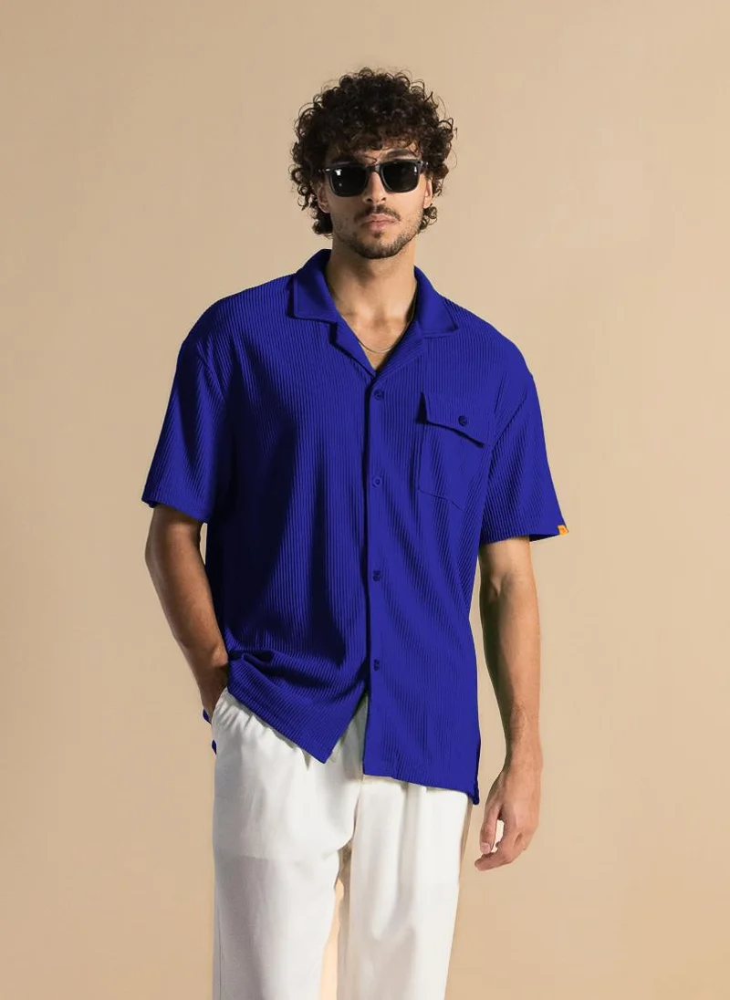 SHAPES TEXTURED STRECHY SHIRT