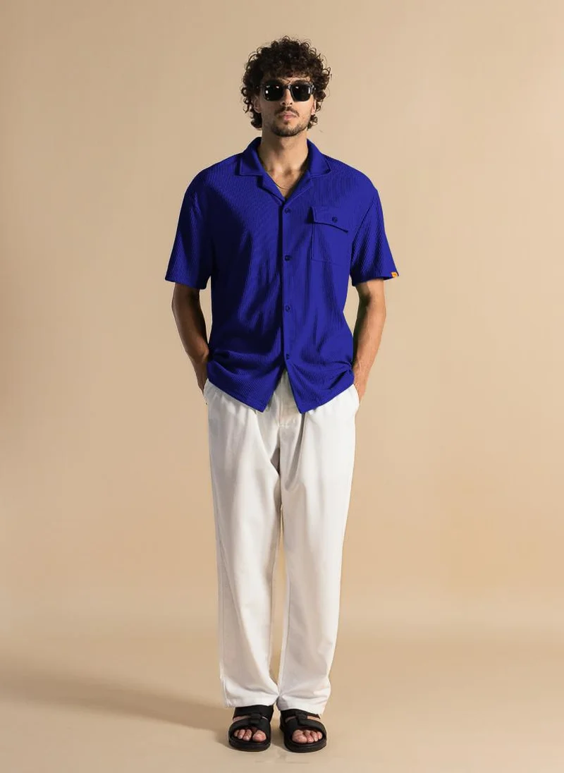 SHAPES TEXTURED STRECHY SHIRT