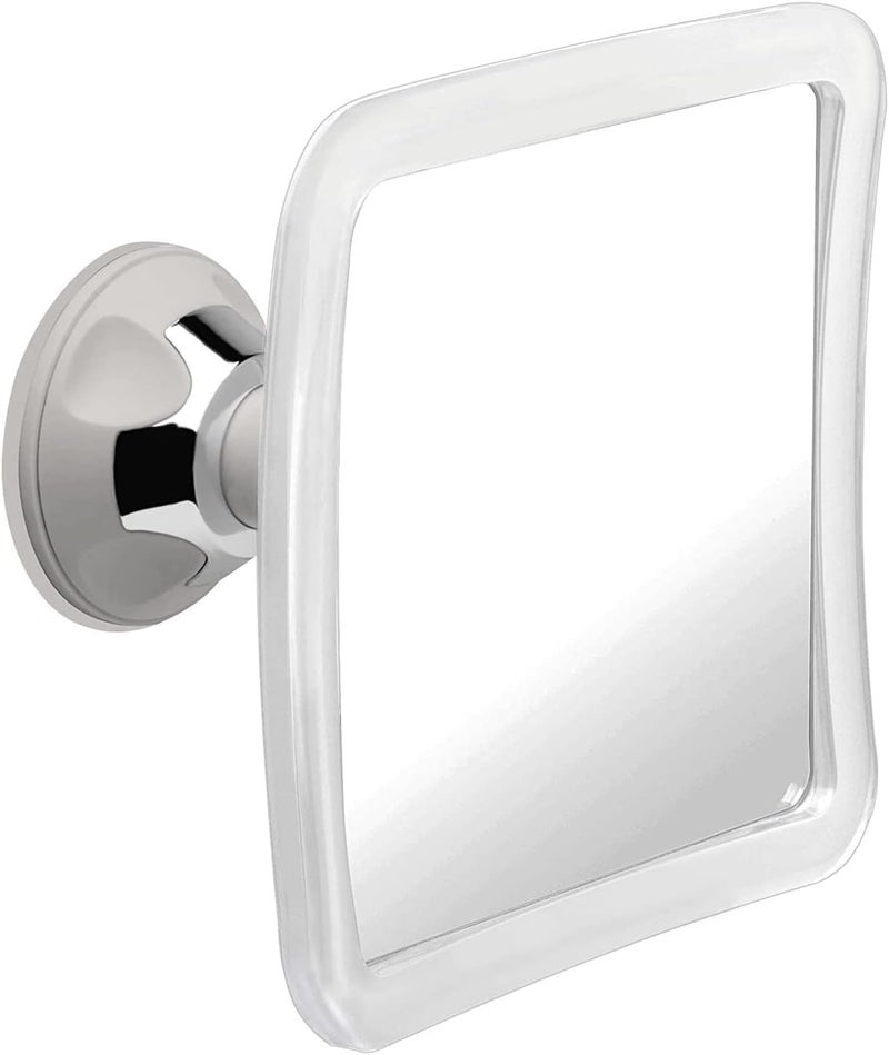 Mirrorvana Fogless Shower Mirror for Shaving with Upgraded Suction-Cup, 1X Magnifying, 6.3 x 6.3 Inch (Translucent Frame, Grey Suction) - Image 1
