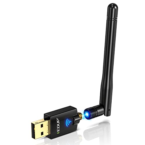 EDUP AC600M USB WiFi Adapter for PC, Wireless USB Network Adapters Dual Band 2.4G/5.8Ghz Wi-Fi Dongle Antenna for Laptop Desktop Compatible with OS Windows 11/10/8.1/8/7/XP -Black - Image 1