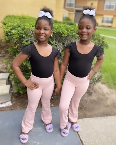 Stelle Girls Leotards Black Ballet Dance Leotards Ruffle Short Sleeve Gymnastics Outfits(Toddler/Little Kid/Big Kid)(Black,85) - Image 5