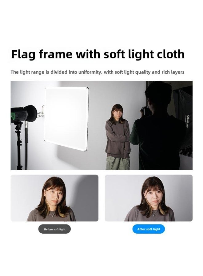 Generic Film And Television Studio Stainless Steel Flag Board Frame Small Soft Light Screen Butterfly Cloth Light Blocking Reflector Background Board Soft-Body Color:★ Hot Selling-45*60cm Flag Frame + Soft Light Cloth + Four-color Cloth Cover  - Image 5