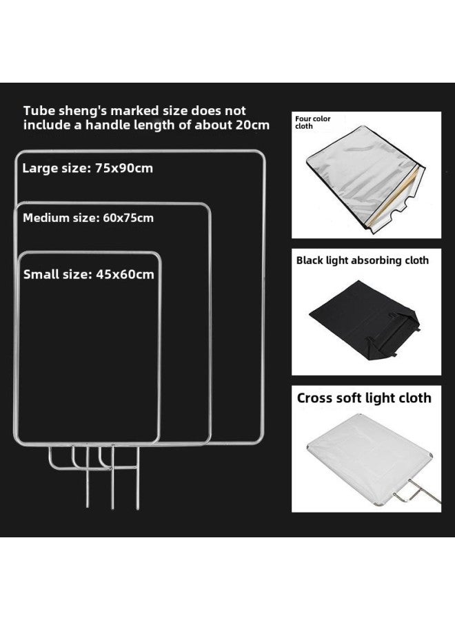 Generic Film And Television Studio Stainless Steel Flag Board Frame Small Soft Light Screen Butterfly Cloth Light Blocking Reflector Background Board Soft-Body Color:★ Hot Selling-45*60cm Flag Frame + Soft Light Cloth + Four-color Cloth Cover  - Image 4