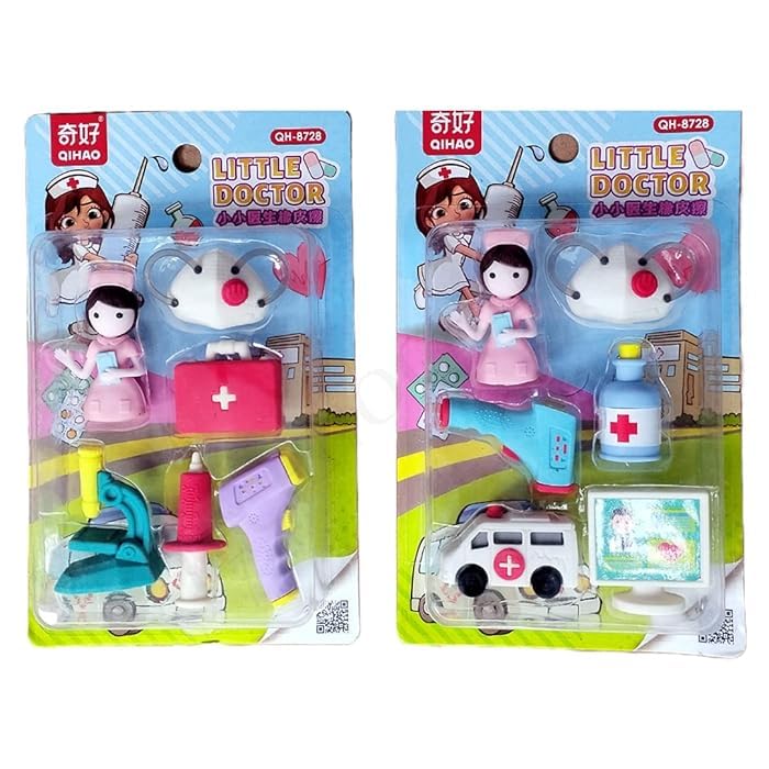 DEOXY Fairy Tale Palace Erasers for Kids – Stylish Erasers for Girls, School Stationary Kit for Kids, Birthday Return Gifts (QH-8728B) - Image 4