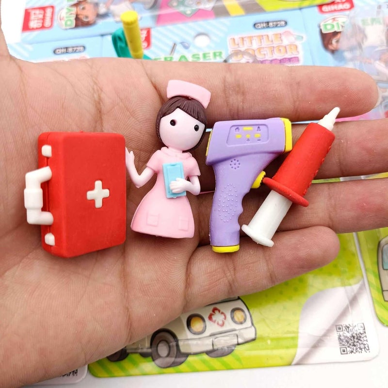 DEOXY Fairy Tale Palace Erasers for Kids – Stylish Erasers for Girls, School Stationary Kit for Kids, Birthday Return Gifts (QH-8728B) - Image 2