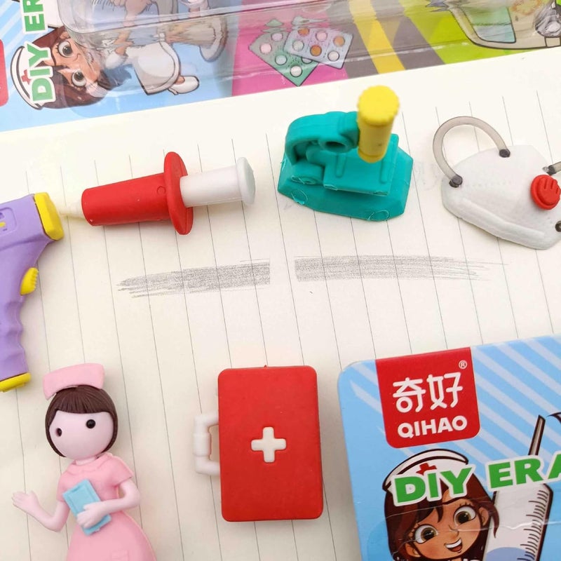 DEOXY Fairy Tale Palace Erasers for Kids – Stylish Erasers for Girls, School Stationary Kit for Kids, Birthday Return Gifts (QH-8728B) - Image 3