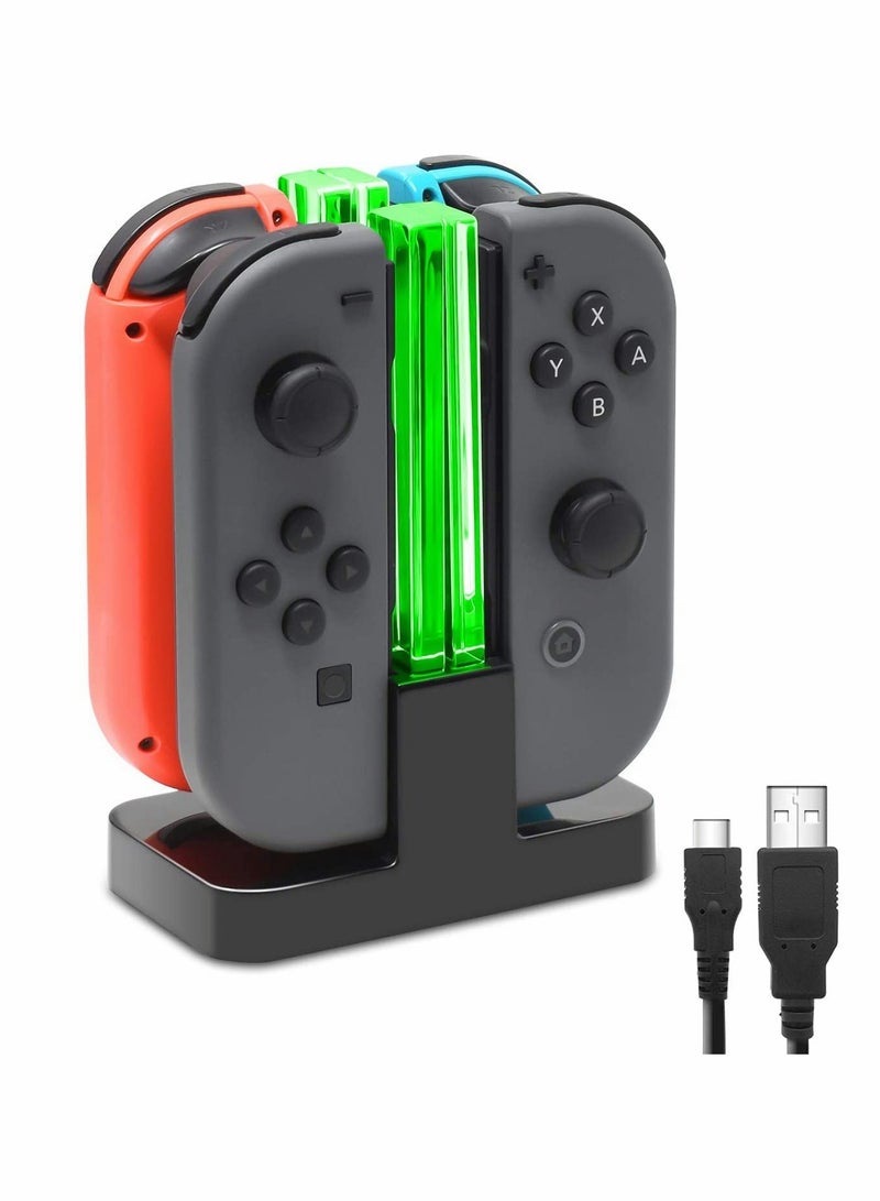 Charging Dock Compatible with Nintendo Switch for Joy-Con/OLED Model Controller with Lamppost LED Indication, Charger Stand Station Compatible with Joy-Cons, for Switch Small Handle Color Charger - Image 1