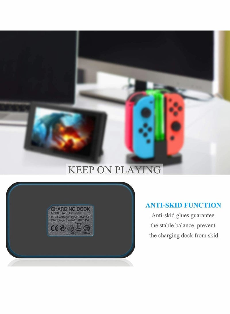 Charging Dock Compatible with Nintendo Switch for Joy-Con/OLED Model Controller with Lamppost LED Indication, Charger Stand Station Compatible with Joy-Cons, for Switch Small Handle Color Charger - Image 2