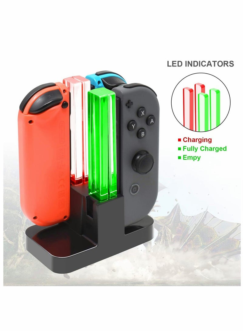 Charging Dock Compatible with Nintendo Switch for Joy-Con/OLED Model Controller with Lamppost LED Indication, Charger Stand Station Compatible with Joy-Cons, for Switch Small Handle Color Charger - Image 5