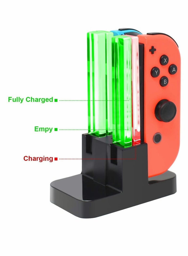 Charging Dock Compatible with Nintendo Switch for Joy-Con/OLED Model Controller with Lamppost LED Indication, Charger Stand Station Compatible with Joy-Cons, for Switch Small Handle Color Charger - Image 4